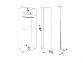 М01 (ручка брусок) Шкаф (2 двери) штанга в Усолье - usole.magazin-mebel74.ru | фото