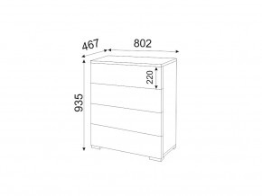 М05 (ручка брусок) Комод (4 ящика) в Усолье - usole.magazin-mebel74.ru | фото