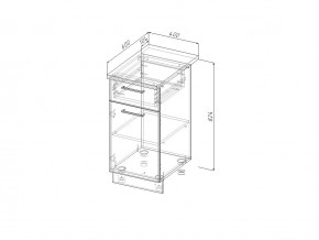 НЯ 40 Модуль нижний Без Столешницы 1 ящик/дверка МНЯ 40 в Усолье - usole.magazin-mebel74.ru | фото