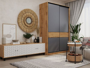 Шкаф-купе SLIM 2-хдверный BS15-6.2D дуб вотан-черный муар в Усолье - usole.magazin-mebel74.ru | фото